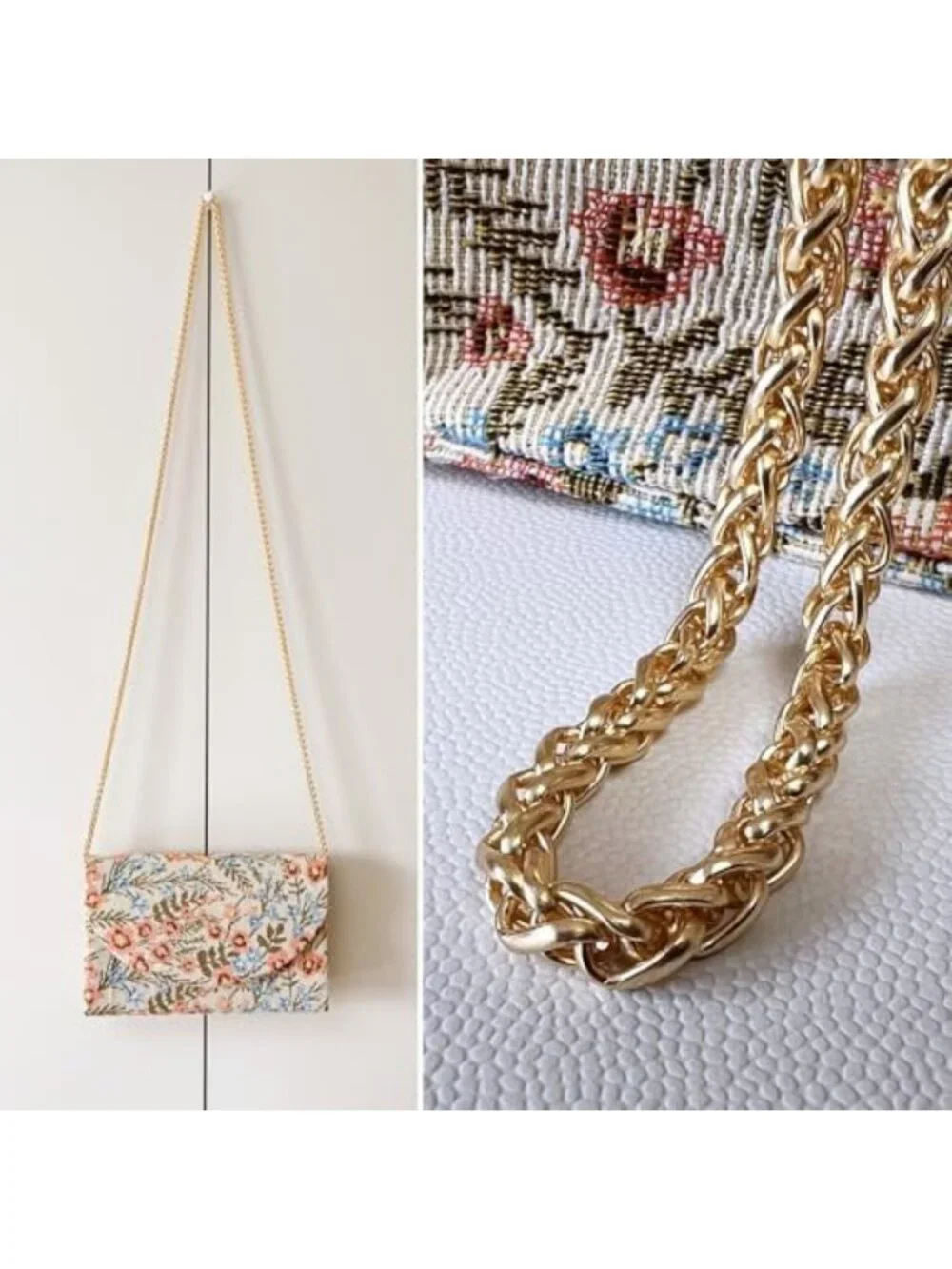 Floral Embroidered Evening Clutch Purse - Cute Crossbody Handbag for Weddings